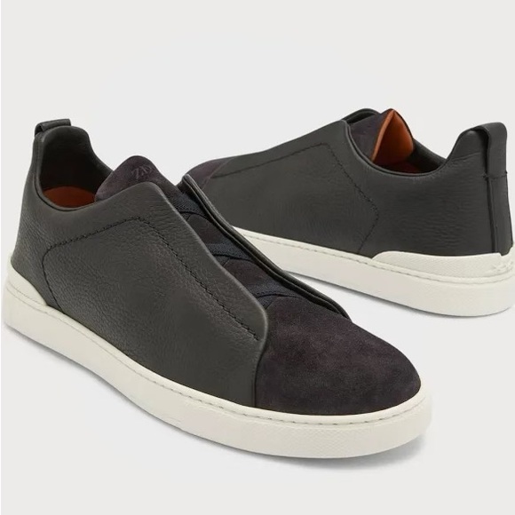 Men's Triple Stitch Deerskin Leather Sneakers - Picture 6 of 12